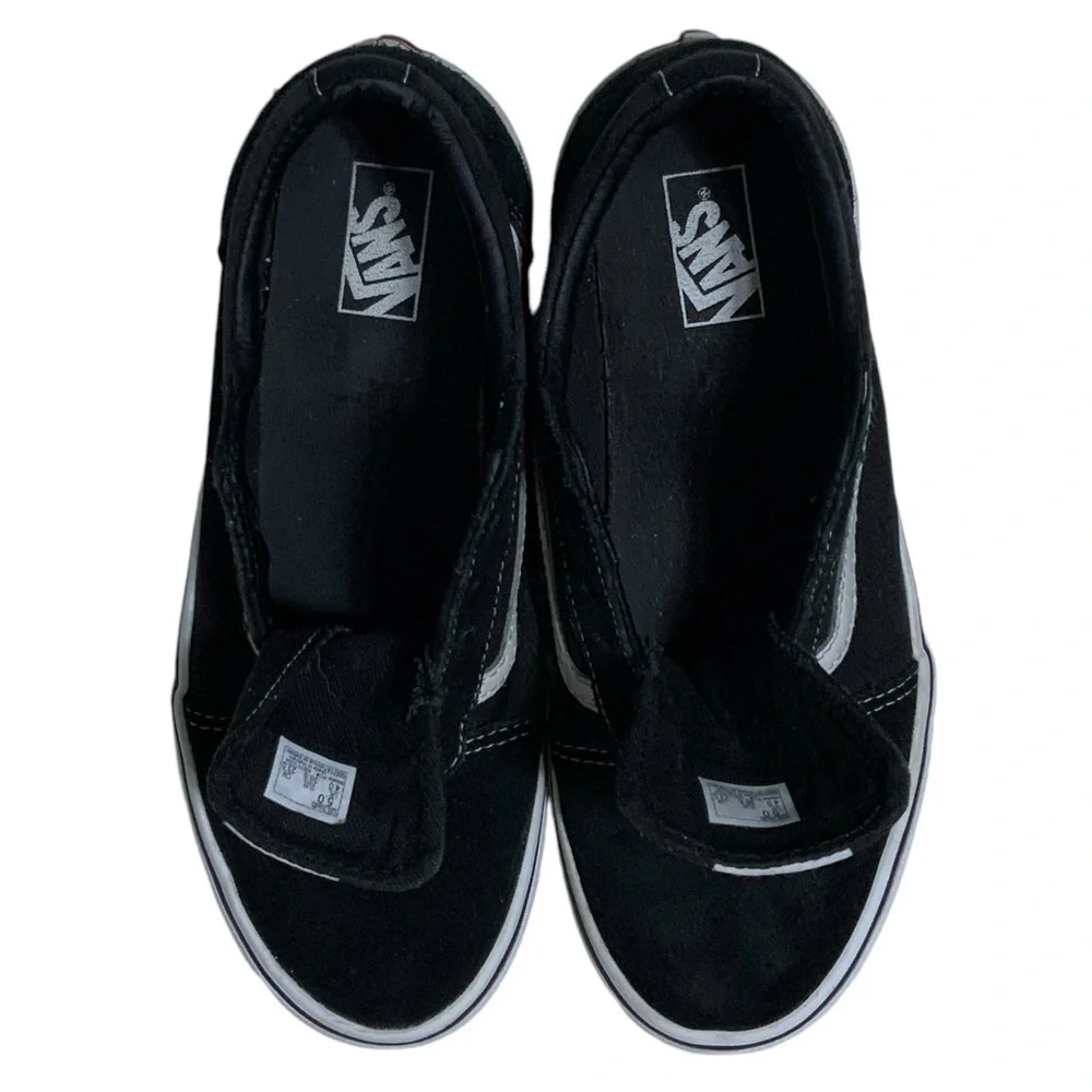 VANS Old Skool Suede Low Skate Sneakers Lace Up Off The Wall Black/White Sz 5
